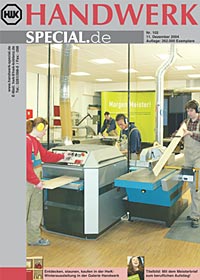 Foto: Zuvor im HwK-Meisterkurs, bei der Meisterfeier in der Talkrunde: Sabine Haupt im Dezember 2004 auf dem Titel von Handwerk Special.